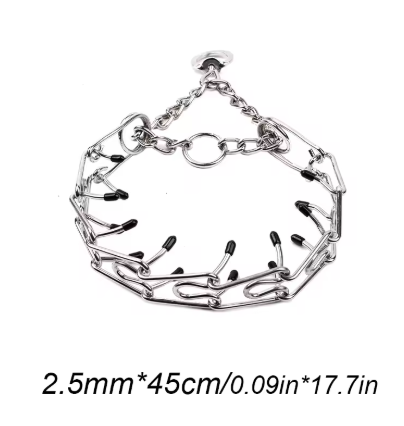 Adjustable Dog Training Collar – Durable Stainless Steel Training Chain for Large Dogs
