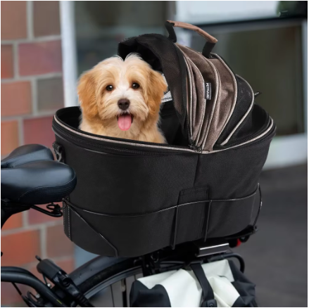 Portable Pet Bike Basket Carrier for Small Dogs & Cats – Padded Bicycle Travel Carrier