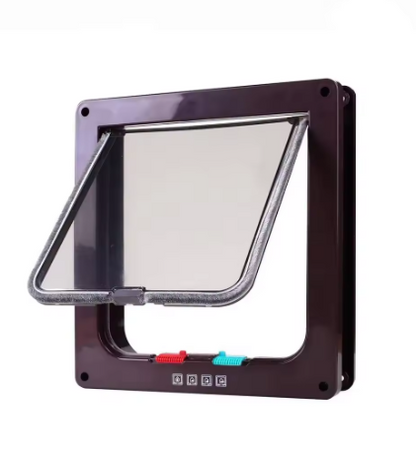 4-Way Locking Dog & Cat Flap Door – Durable ABS Pet Door for Interior & Exterior Doors