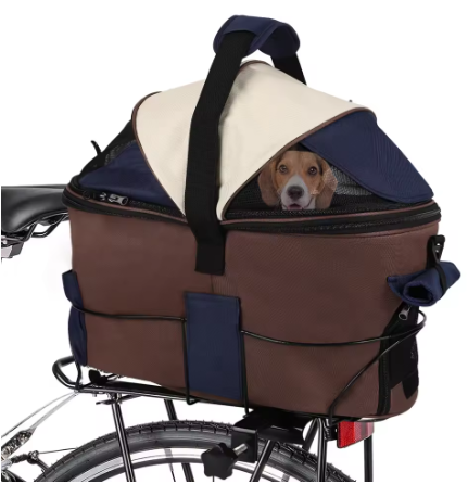Portable Pet Bike Basket Carrier for Small Dogs & Cats – Padded Bicycle Travel Carrier