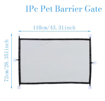 Small Pet Safety Gate – Retractable Mesh Dog & Cat Stairway Barrier for Pets Under 20 lbs
