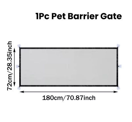 Small Pet Safety Gate – Retractable Mesh Dog & Cat Stairway Barrier for Pets Under 20 lbs