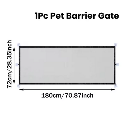 Small Pet Safety Gate – Retractable Mesh Dog & Cat Stairway Barrier for Pets Under 20 lbs