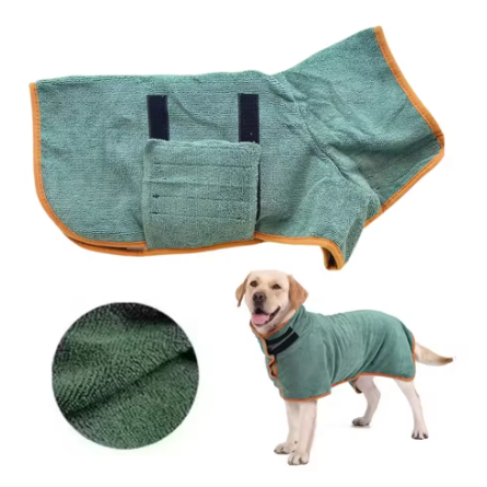 Quick-Dry Pet Bathrobe – Super Absorbent Dog & Cat Towel