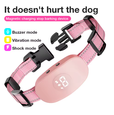 Rechargeable Smart Anti-Bark Dog Collar – Adjustable Bark Control with Beep, Vibration & Static Modes