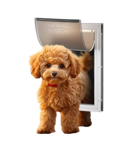 Aluminum Dog Door – Weatherproof Lockable Pet Door with Magnetic Flap