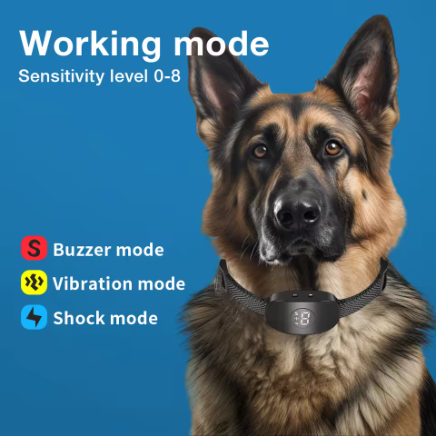 Rechargeable Smart Anti-Bark Dog Collar – Adjustable Bark Control with Beep, Vibration & Static Modes