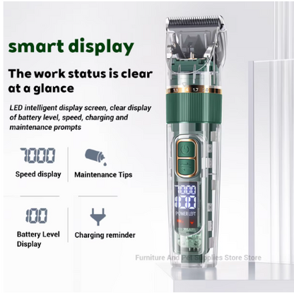 Professional Pet Grooming Clippers – Cordless USB Rechargeable Dog & Cat Hair Trimmer with LED Display