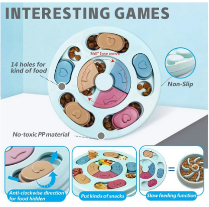 Interactive Dog Puzzle Toy – Slow Feeder & Treat Dispensing IQ Training Game