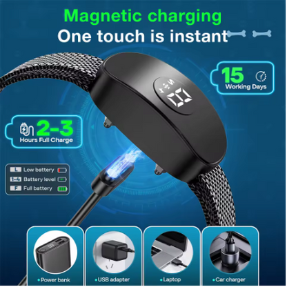 Rechargeable Smart Anti-Bark Dog Collar – Adjustable Bark Control with Beep, Vibration & Static Modes