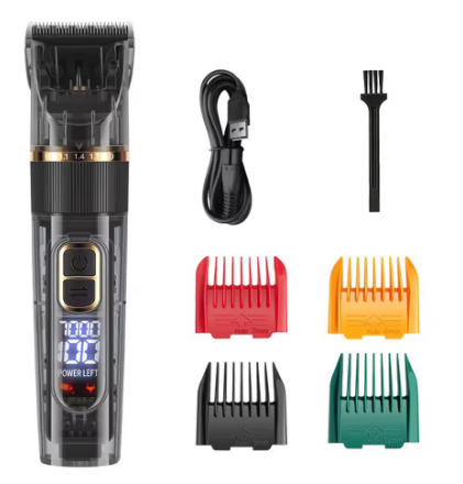 Professional Pet Grooming Clippers – Cordless USB Rechargeable Dog & Cat Hair Trimmer with LED Display