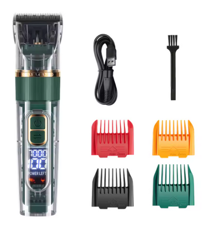 Professional Pet Grooming Clippers – Cordless USB Rechargeable Dog & Cat Hair Trimmer with LED Display
