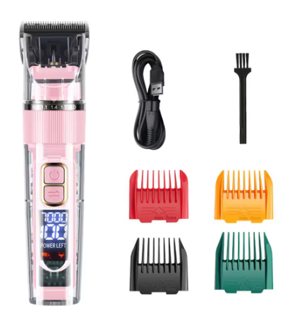 Professional Pet Grooming Clippers – Cordless USB Rechargeable Dog & Cat Hair Trimmer with LED Display
