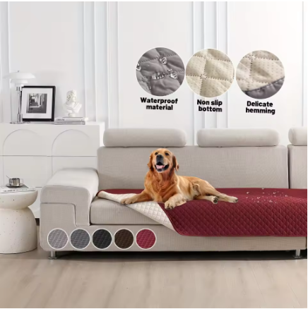 Waterproof Reversible Dog Blanket – 5-Layer Furniture Protector for Sofa, Bed & Car
