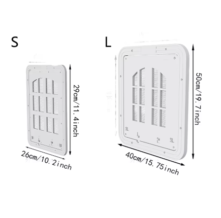 Large Dog Screen Door – Self-Closing 4-Way Locking Pet Door for Screen Doors & Windows