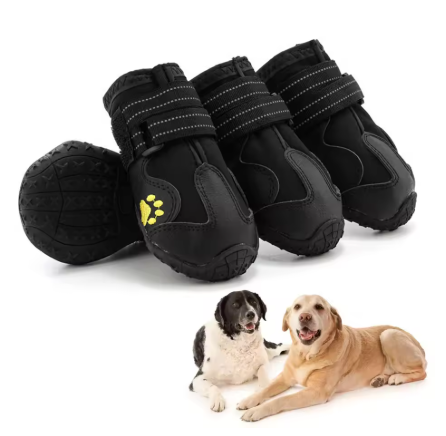 Waterproof Anti-Slip Dog Boots – Protective Outdoor Paw Shoes for Large & Medium Dogs (Set of 4)