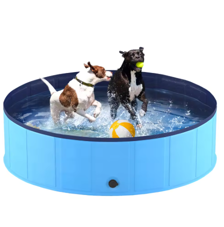 Foldable Dog Swimming Pool – Portable PVC Pet Bath & Outdoor Splash Pool (40")