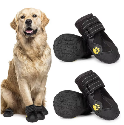 Waterproof Anti-Slip Dog Boots – Protective Outdoor Paw Shoes for Large & Medium Dogs (Set of 4)