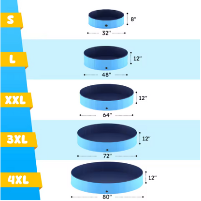 Foldable Dog Swimming Pool – Portable PVC Pet Bath & Outdoor Splash Pool (40")