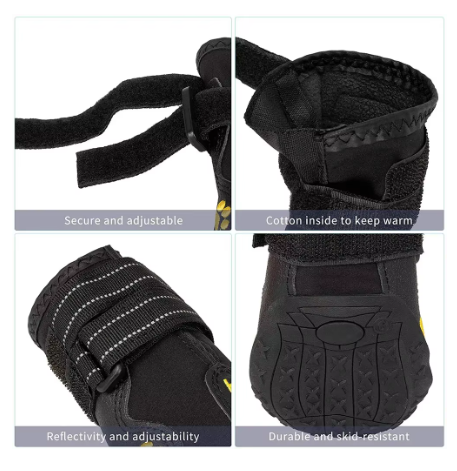Waterproof Anti-Slip Dog Boots – Protective Outdoor Paw Shoes for Large & Medium Dogs (Set of 4)