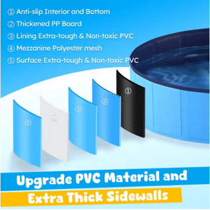 Foldable Dog Swimming Pool – Portable PVC Pet Bath & Outdoor Splash Pool (40")