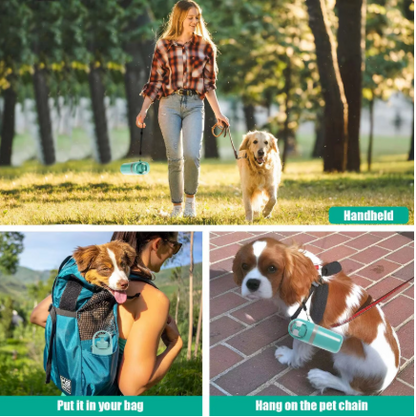 Portable Dog Poop Scooper with Built-In Bag Dispenser – One-Handed Pet Waste Picker