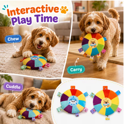 Interactive Plush Dog Toy with Bell for Puppies & Small Dogs | Bite-Resistant Fleece Chew Toy