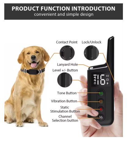 Rechargeable Waterproof Dog Training Collar with Remote – Adjustable Vibration, Beep & Static Modes