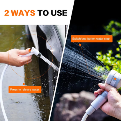 Portable Rechargeable Camping Shower – USB Outdoor Shower Pump for Camping, Pets & Car Washing