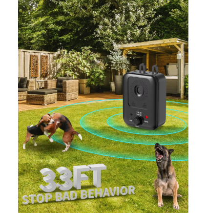 Rechargeable Ultrasonic Dog Bark Control Device – Waterproof Indoor & Outdoor Anti-Bark Deterrent