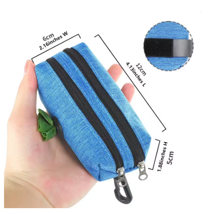 Hands-Free Dog Poop Bag Dispenser with Storage Pocket – Waterproof Leash Attachment Holder