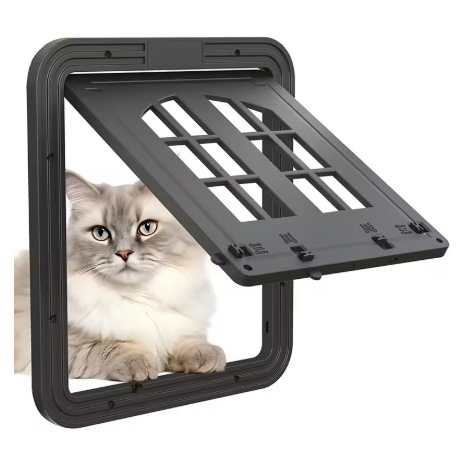 Large Dog Screen Door – Self-Closing 4-Way Locking Pet Door for Screen Doors & Windows