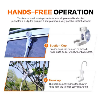 Portable Rechargeable Camping Shower – USB Outdoor Shower Pump for Camping, Pets & Car Washing