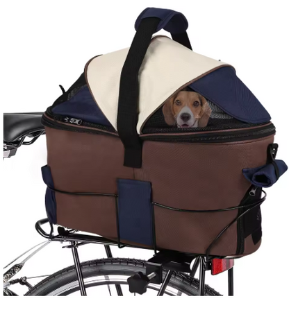 Portable Pet Bike Basket Carrier for Small Dogs & Cats – Padded Bicycle Travel Carrier