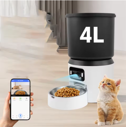4L Automatic Pet Feeder - Timed Portion Control & Stainless Steel Bowl