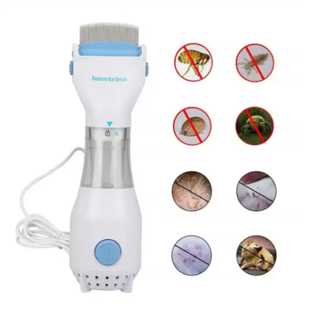 Electric Pet Flea Comb & Lice Remover – Rechargeable Vacuum Grooming Brush for Dogs