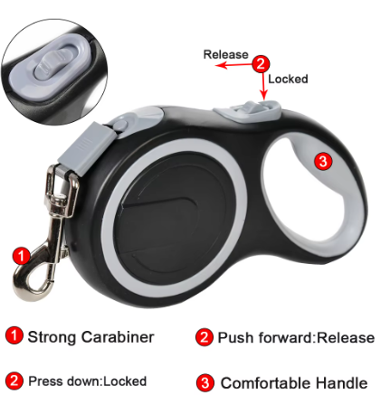 Retractable Dog Leash – Heavy-Duty Extendable Lead for Small, Medium & Large Dogs