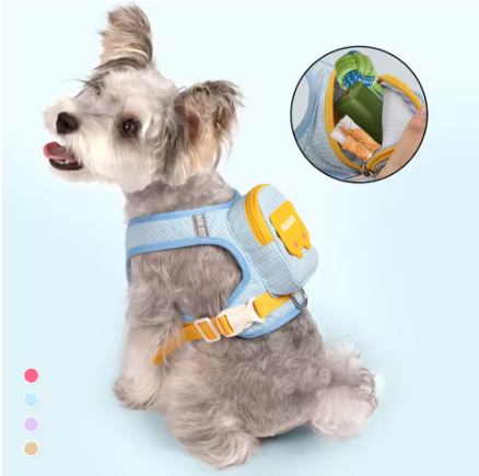 Reflective Dog Harness with Backpack & Leash Set – Adjustable Vest for Small, Medium & Large Dogs
