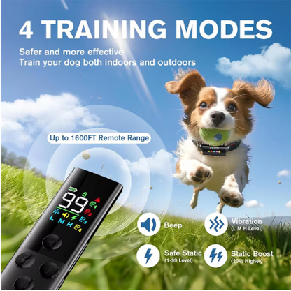 Rechargeable Dog Training Collar with Remote – Waterproof 4-Mode Training Collar for Dogs 8–120 lbs