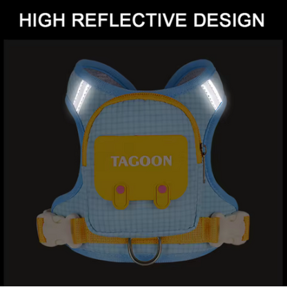 Reflective Dog Harness with Backpack & Leash Set – Adjustable Vest for Small, Medium & Large Dogs