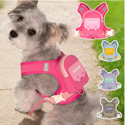 Reflective Dog Harness with Backpack & Leash Set – Adjustable Vest for Small, Medium & Large Dogs