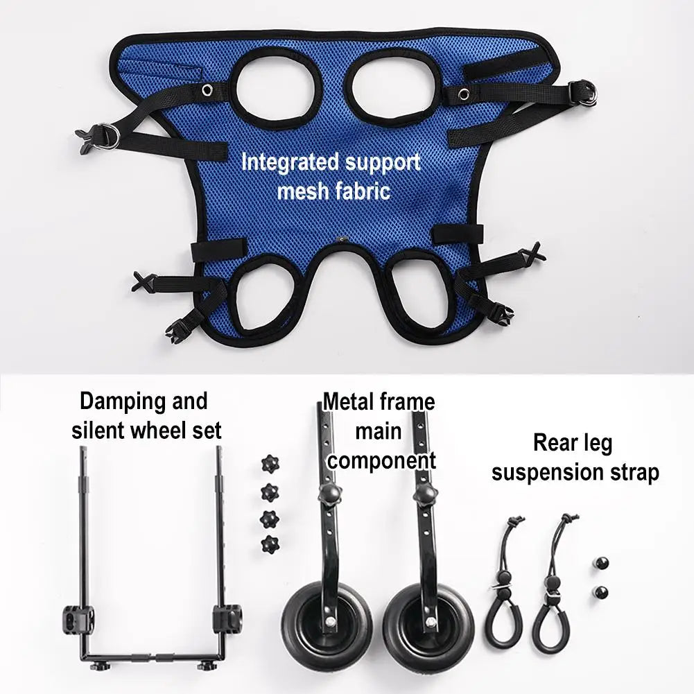 Adjustable Dog Wheelchair for Back Legs – Rear Support Mobility Cart for Small, Medium & Large Dogs