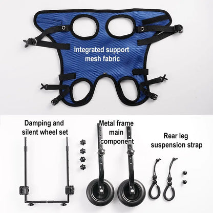 Adjustable Dog Wheelchair for Back Legs – Rear Support Mobility Cart for Small, Medium & Large Dogs
