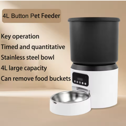 4L Automatic Pet Feeder - Timed Portion Control & Stainless Steel Bowl