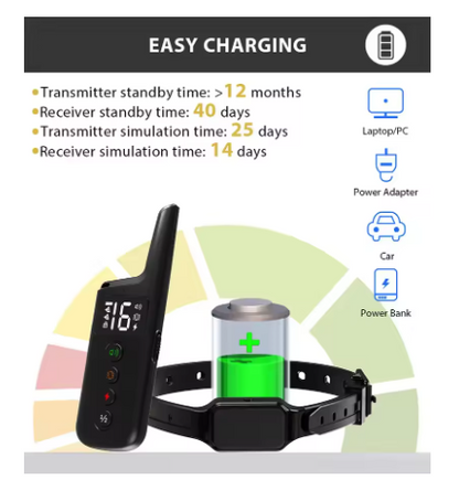 Rechargeable Waterproof Dog Training Collar with Remote – Adjustable Vibration, Beep & Static Modes