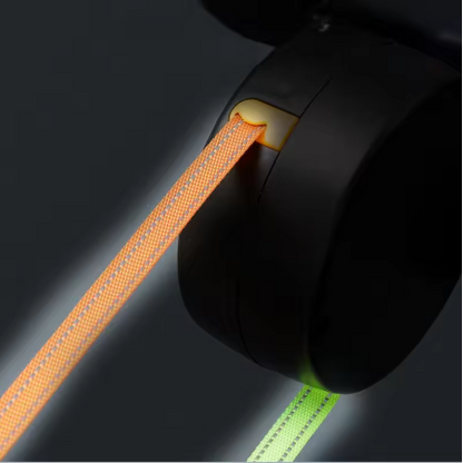 Retractable Dog Leash with LED Flashlight & Waste Bag Holder