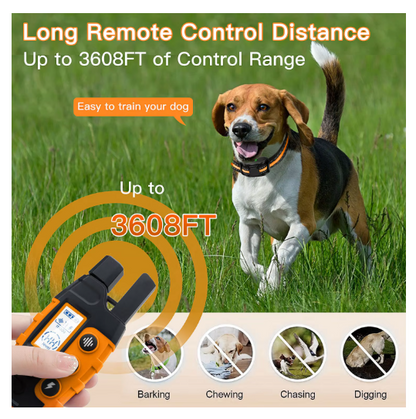 Rechargeable Waterproof Dog Training Collar with Remote – Long Range Beep, Vibration & Static Training Collar