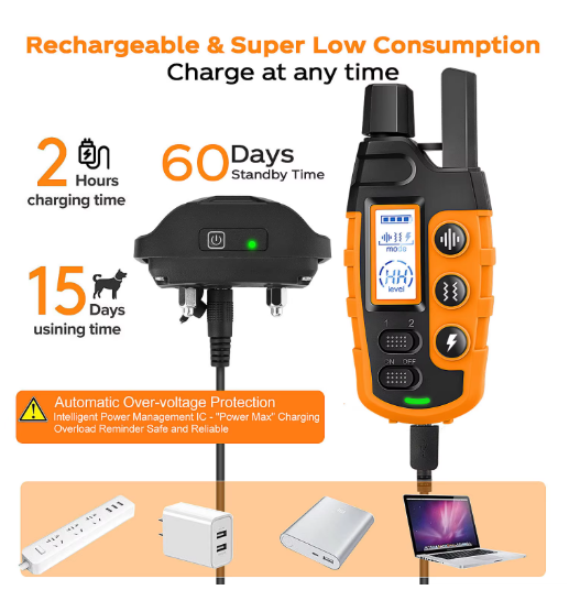 Rechargeable Waterproof Dog Training Collar with Remote – Long Range Beep, Vibration & Static Training Collar