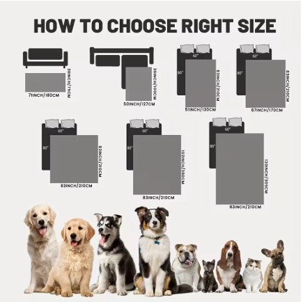 Waterproof Reversible Dog Blanket – 5-Layer Furniture Protector for Sofa, Bed & Car