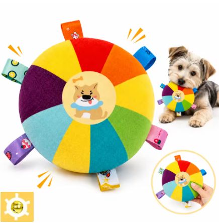Interactive Plush Dog Toy with Bell for Puppies & Small Dogs | Bite-Resistant Fleece Chew Toy